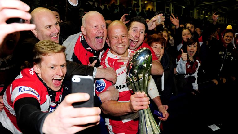 Nick Wood celebrates victory in the European Challenge Cup final in 2015