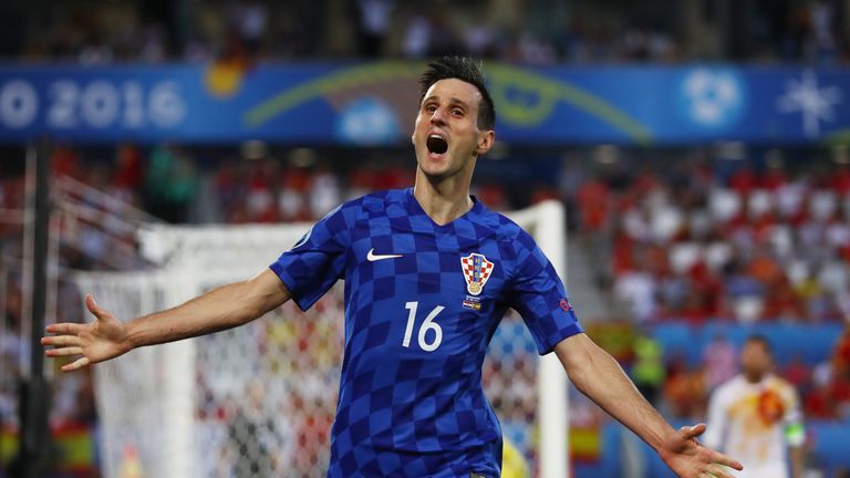 Nikola Kalinic of Croatia celebrates 