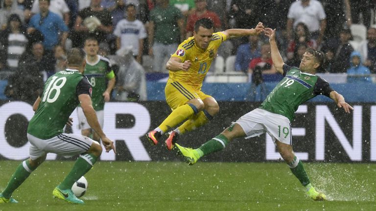Ukraine midfielder Yevhen Konoplyanka was a threat but struggled to break through Northern Ireland's defence