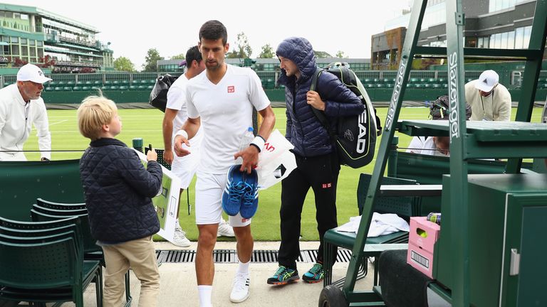 Novak Djokovic was back on the Wimbledon courts on Saturday