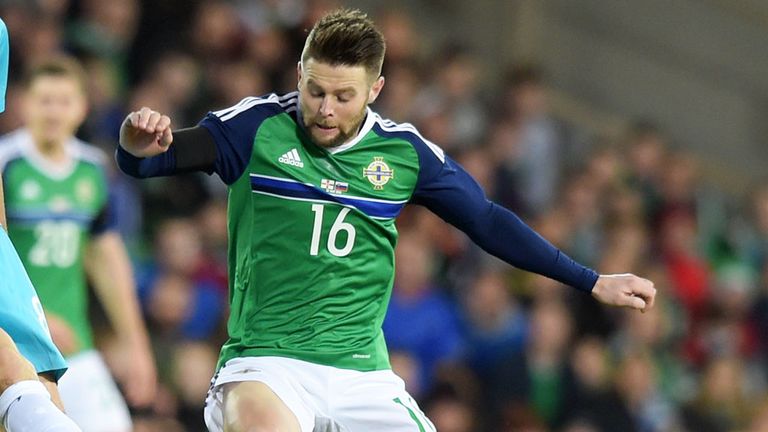 Oliver Norwood in action for Northern Ireland against Slovenia