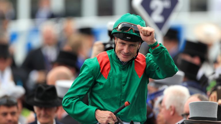 Jockey Pat Smullen after winning the Investec Derby aboard Harzand