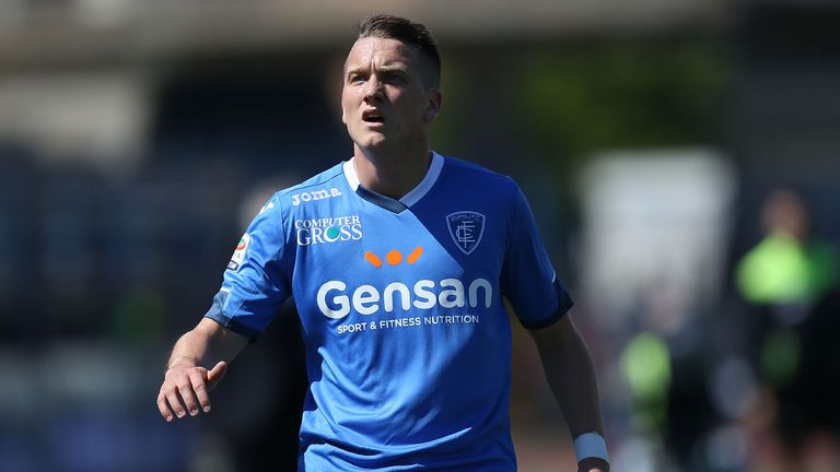 Piotr Zielinski of Empoli FC looks on during the Serie A match between Empoli FC and Bologna FC at Stadio Carlo Castellani on May 1