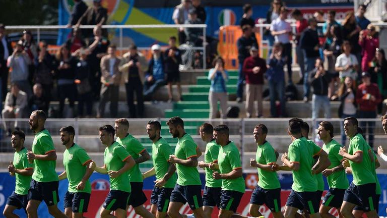 Republic of Ireland are put through their paces at their Euro 2016 training base in Versailles
