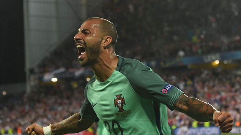 Portugal's forward Ricardo Quaresma celebrates after scoring 