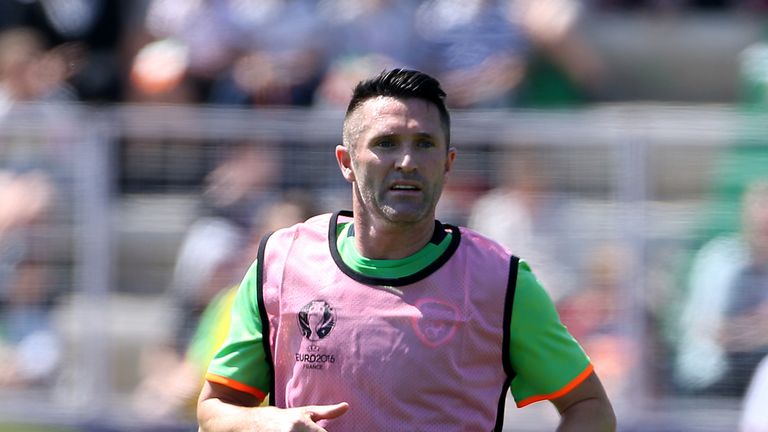 Republic of Ireland's Robbie Keane during a training session at the Stade de Montbauron, Versailles.