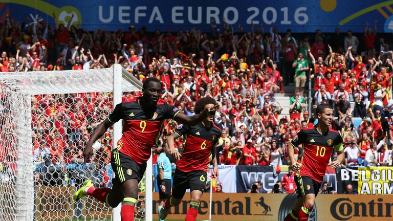 Romelu Lukaku opens the scoring for Belgium against Republic of Ireland