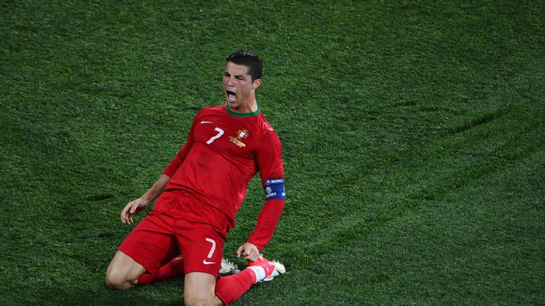 Cristiano Ronaldo is bidding to score at his fourth Euros