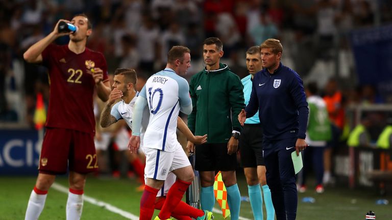 Jack Wilshere of England comes on a s second half substitute for Wayne Rooney of England during the UEFA EURO 2016 Group B ma