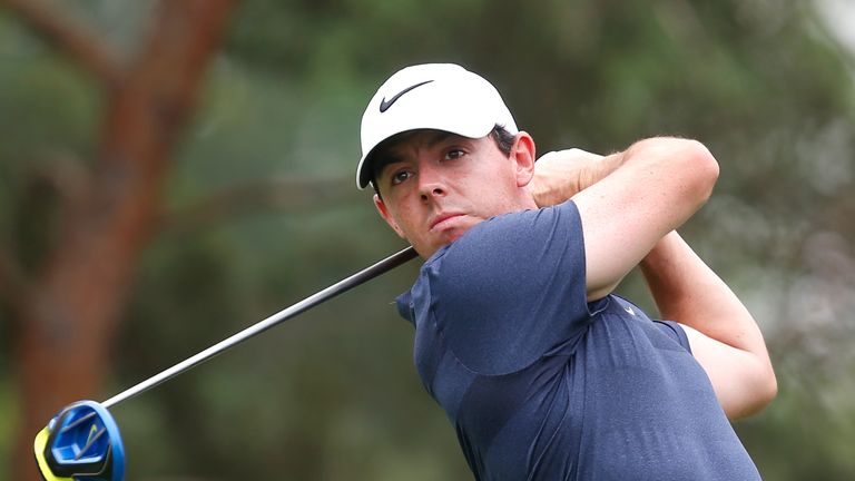 Rory McIlroy of Northern Ireland watches his tee shot on the second hole during the third round of The Memorial Tournament