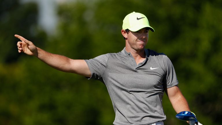 OAKMONT, PA - JUNE 18:  Rory McIlroy of Northern Ireland reacts on the 12th tee during the continuation of the second round of the U.S. Open at Oakmont Cou
