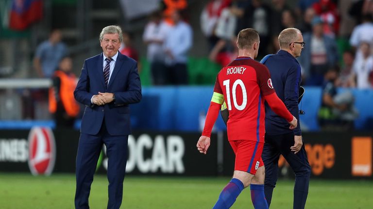 England manager Roy Hodgson looks on as Wayne Rooney leaves the field
