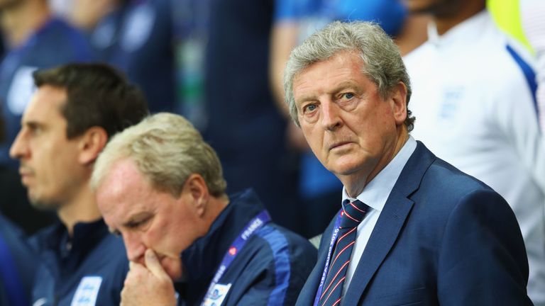 Roy Hodgson manager of England looks on