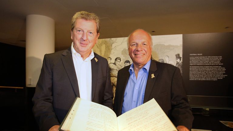 Roy Hodgson (left) and FA chairman Greg Dyke.