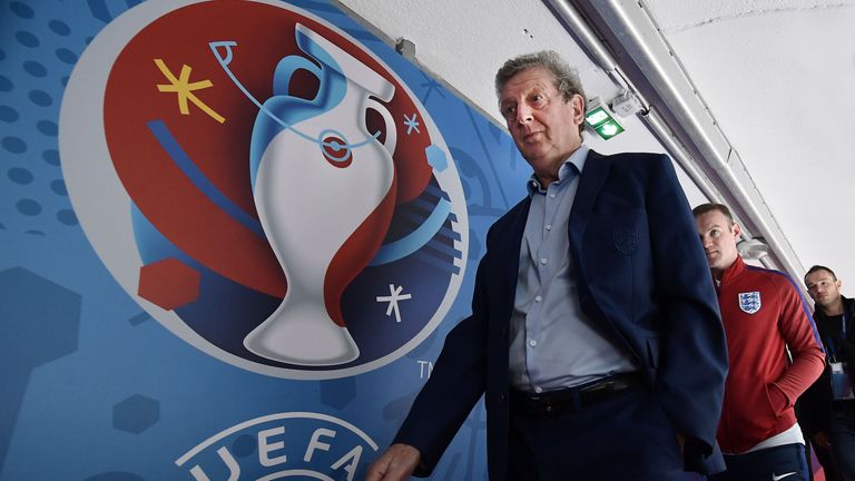 England manager Roy Hodgson (left) and Wayne Rooney (right) arrive for England media conference