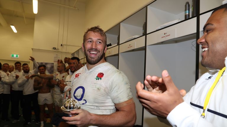 Chris Robshaw also earned his 50th cap for England on Saturday