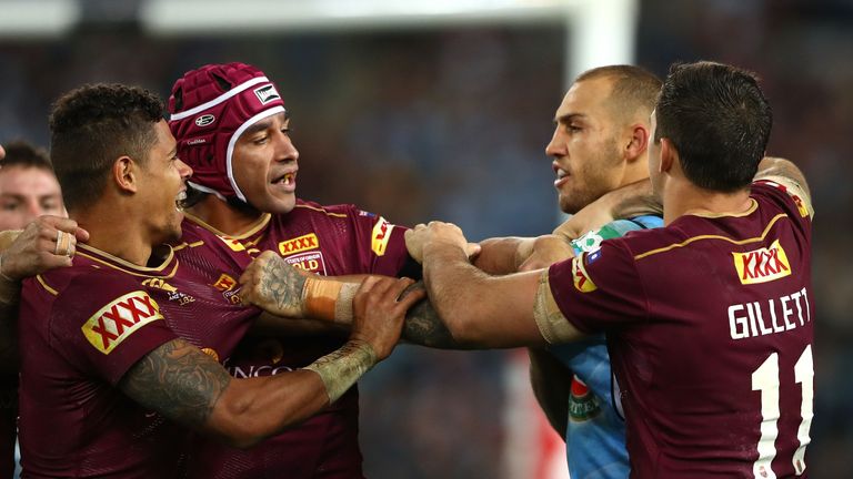 Blake Ferguson clashes with Queensland players