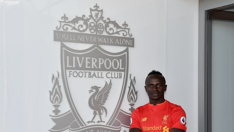 Sadio Mane new signing of Liverpool at Melwood Training Ground