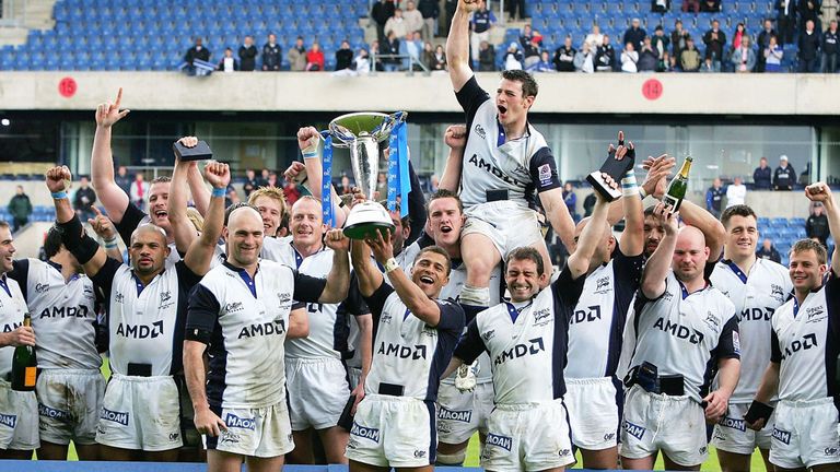 Sale celebrate their second European Challenge Cup triumph in 2005