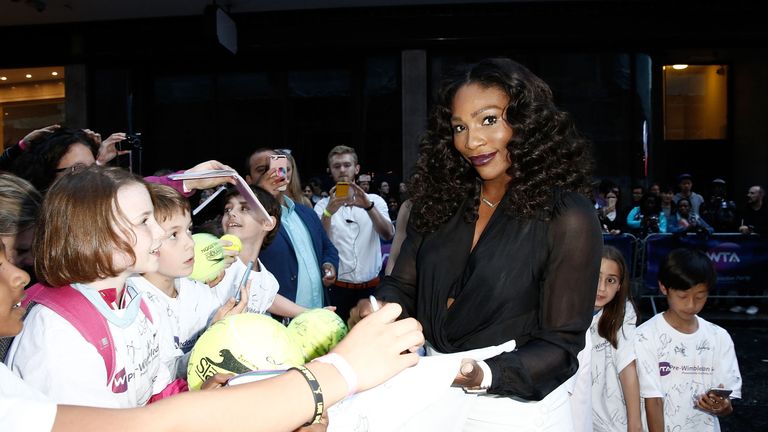 LONDON, ENGLAND - JUNE 23:  Serena Williams attends the annual WTA Pre-Wimbledon Party presented by Dubai Duty Free at the Kensington Roof Gardens on June 