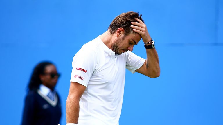 Stan Wawrinka crashed out at Queens after a first round defeat