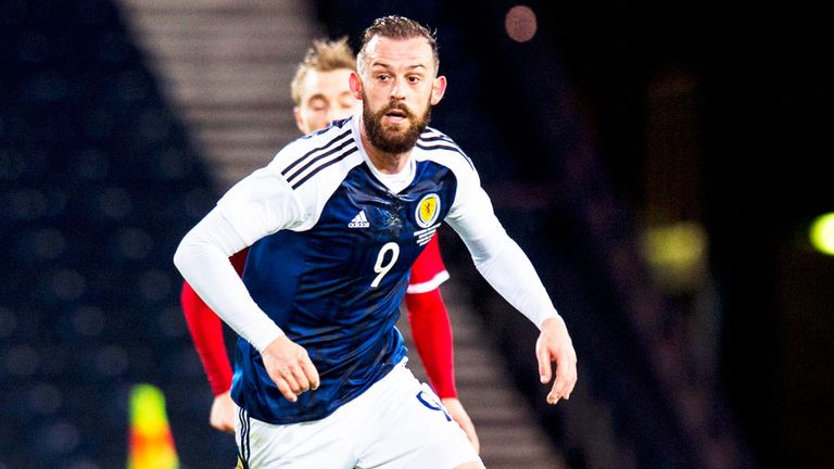 Steven Fletcher in action for Scotland against Denmark in March