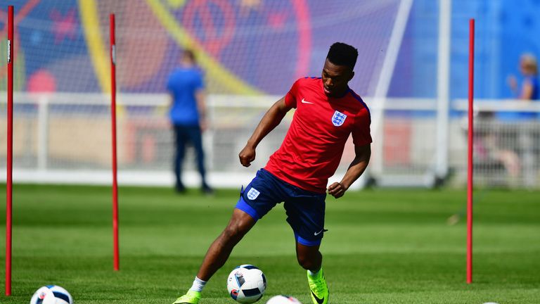 CHANTILLY, FRANCE - JUNE 07:  Daniel Sturridge dribbles the ball during an England training session ahead of the UEFA EURO 2016 at Stade du Bourgognes on J