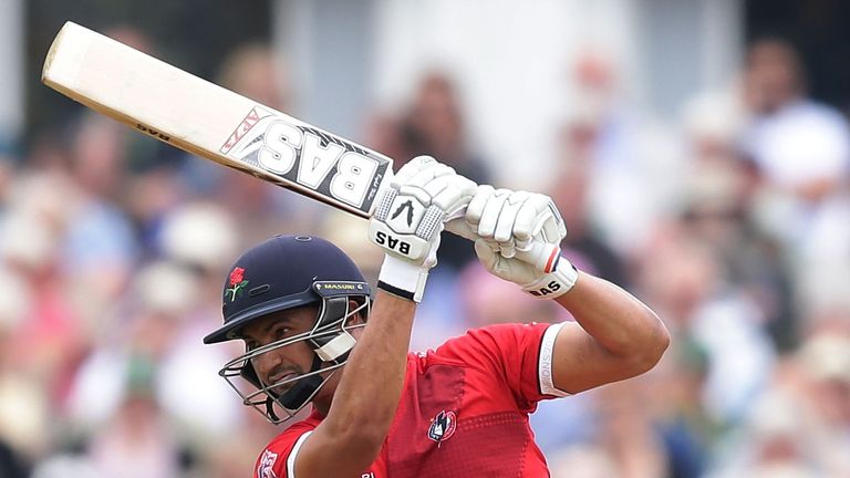 Alviro Petersen of Lancashire Lightning bats during the NatWest T20 Blast match v Notts