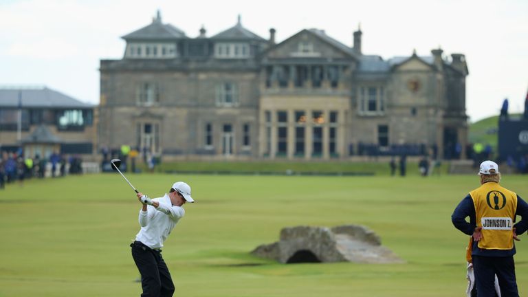 ST ANDREWS, SCOTLAND - JULY 20:  Zach Johnson of the United States tees off on the  18th hole in the playoff during the final round of the 144th Open Champ