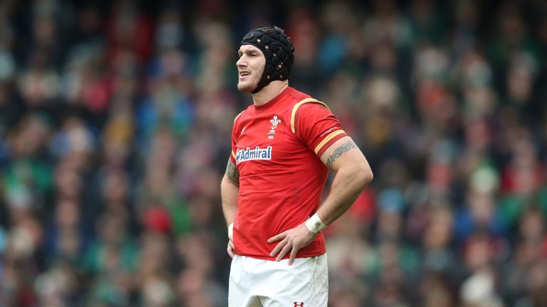Wales' Tom James looks on during a RBS Six Nations match against Ireland at the Aviva Stadium