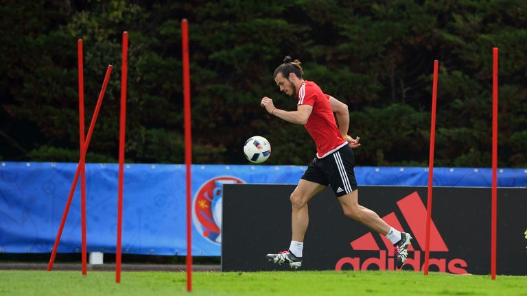 Gareth Bale training on Thursday morning at Dinard