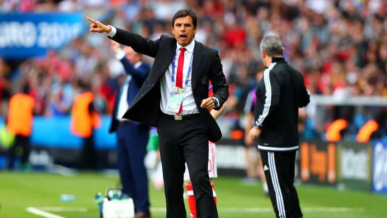 Wales manager Chris Coleman gestures on the touchline during the Euro 2016 clash with Northern Ireland