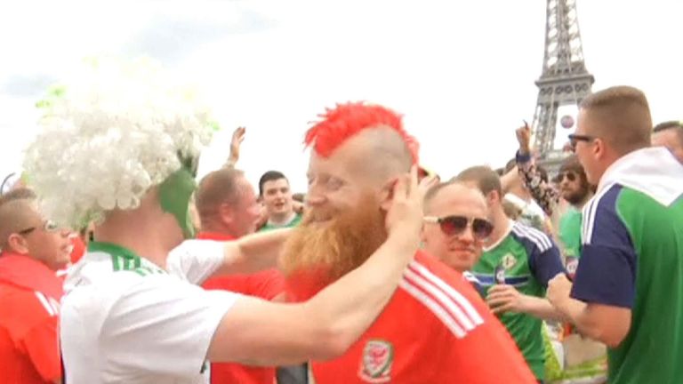 Wales and Northern Ireland fans
