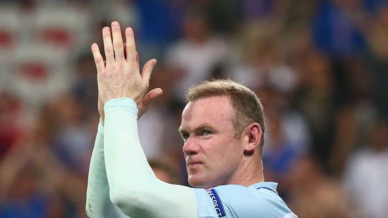  Wayne Rooney of England applauds the supporters after his team's 1-2 defeat in the UEFA EURO 2016 round of 16 match between England and Iceland