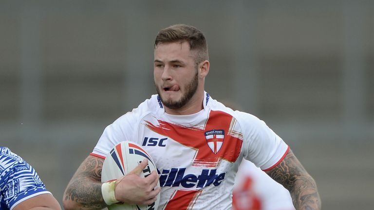 SALFORD, ENGLAND - OCTOBER 19:  Zak Hardaker of England Knights during the International match between England Knights and Samoa at Salford City Stadium on