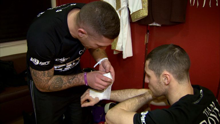 Ringside cameras had exclusive backstage access to Tommy Coyle and trainer Jamie Moore on the night of his infamous battle with Daniel Brizuela back in 2014
