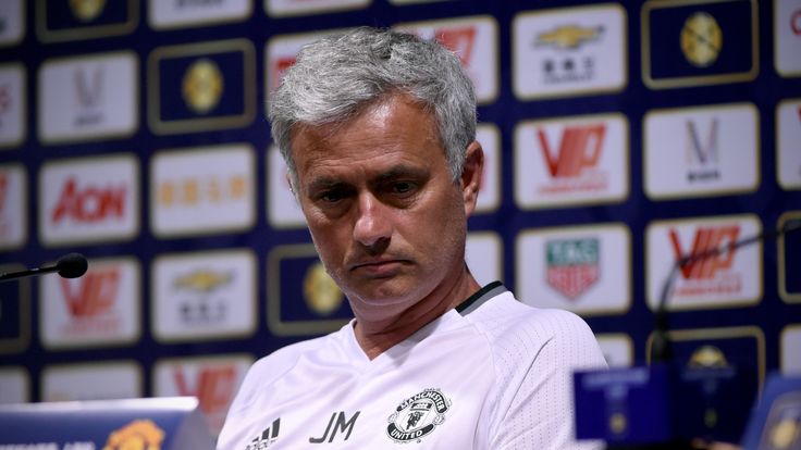 Jose Mourinho attends a press conference in during United's tour of China