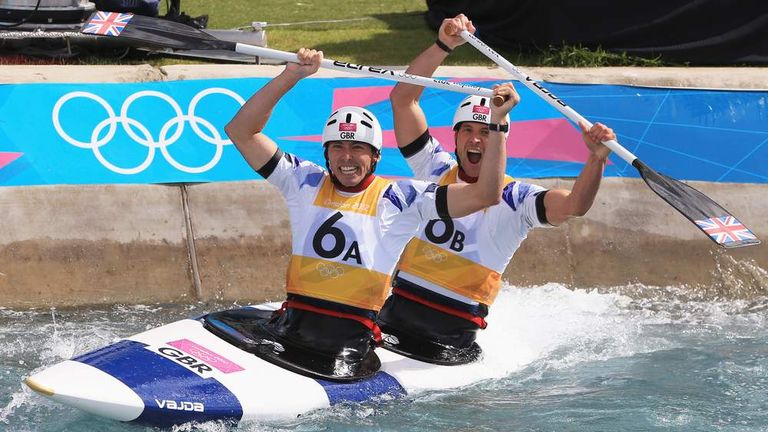 David Florence (front) winning silver at London 2012  with Richard Hounslow 