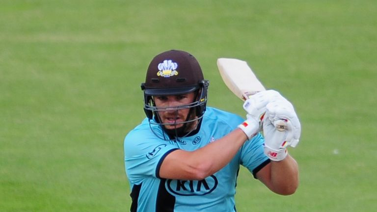 BRISTOL, UNITED KINGDOM - JULY 6: Aaron Finch of Surrey hits out during the Natwest T20 Blast match between Gloucestershire and Surrey at The Brightside Gr