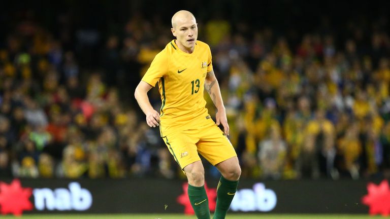 MELBOURNE, AUSTRALIA - JUNE 07:  Aaron Mooy of the Socceroos controls the ball during the International Friendly match between the Australian Socceroos and