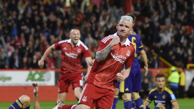 Jonny Hayes bagged a very late equaliser for Aberdeen against Maribour