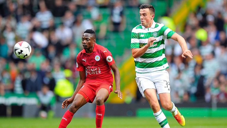 Leicester City's Ahmed Musa vies with Celtic's Irish defender Eoghan O'Connell during the International Champions Cup football match in July 2016
