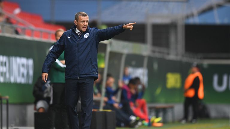 Coach Aidy Boothroyd of England reacts during the 2016 UEFA Under-19 European Championship match between England and France in Germany