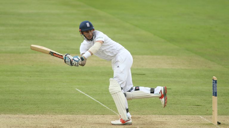 Alex Hales of England plays a shot during day three of the 3rd Investec Test match between England and Sri Lanka at Lord's