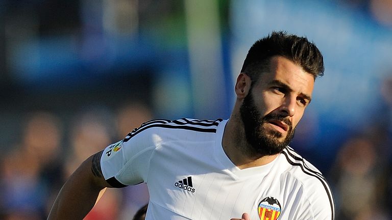 GETAFE, SPAIN - APRIL 24:  Alvaro Negredo of Valencia CF looks on during the La Liga match between Getafe CF and Valencia CF at Coliseum Alfonso Perez on A