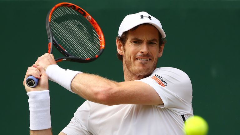 Andy Murray in action during the 2016 Wimbledon final