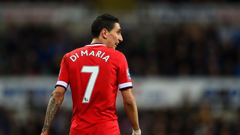 NEWCASTLE UPON TYNE, ENGLAND - MARCH 04:  Angel di Maria of Manchester United looks on during the Barclays Premier League match between Newcastle United an