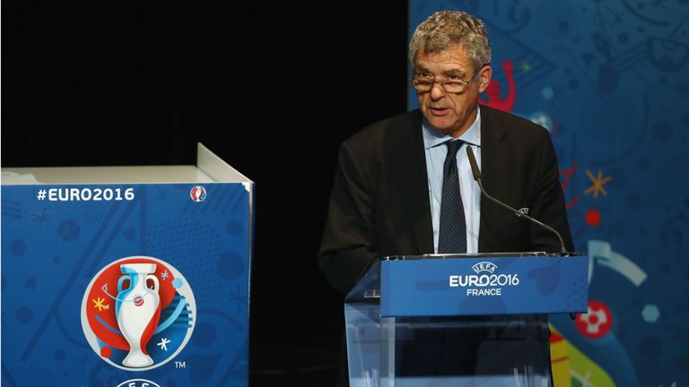 SAINT DENIS, FRANCE - JULY 08 UEFA Vice President Angel Maria Villar addresses the UEFA Euro 2016 closing press conference