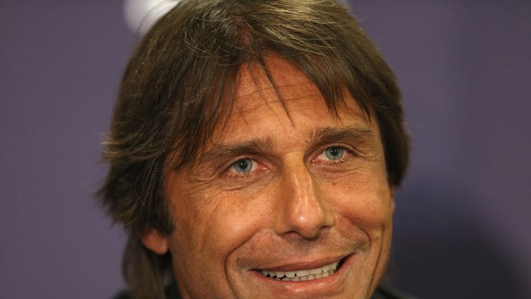 LONDON, ENGLAND - JULY 14: The new Chelsea Manager Antonio Conte talks to the media during a press conference at Stamford Bridge on July 14, 2016 in London