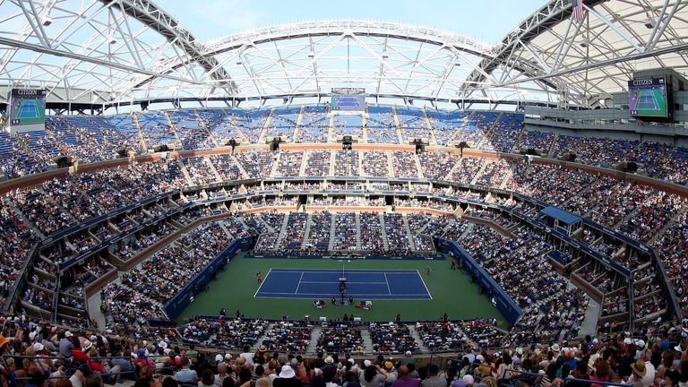 Arthur Ashe Stadium, the main court of the US Open at Flushing Meadows, in 2015